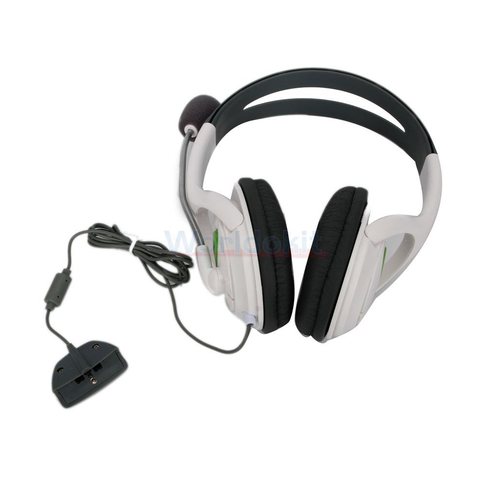 2x White Live Headset Headphone MIC for Xbox 360 Elite Slim Wireless